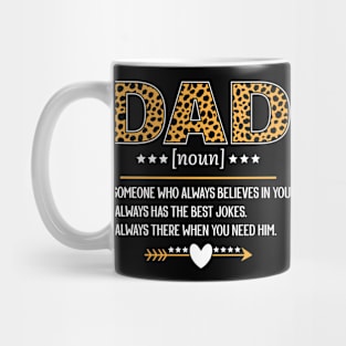 Dad Noun Definition Father's Day Leopard Lover Mug